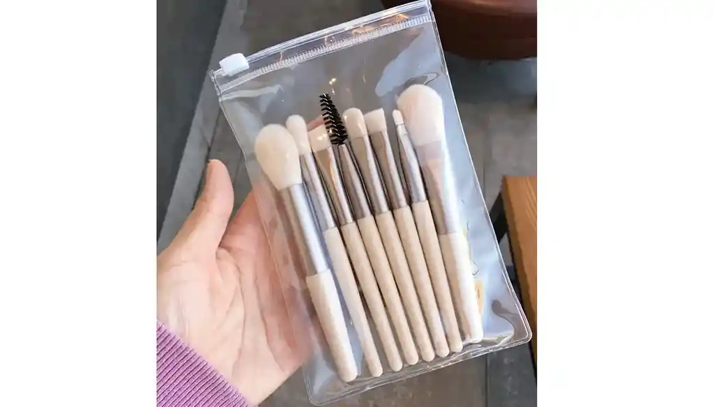 Kit X 8 Mini Brochas Beige Maquillaje Rostro