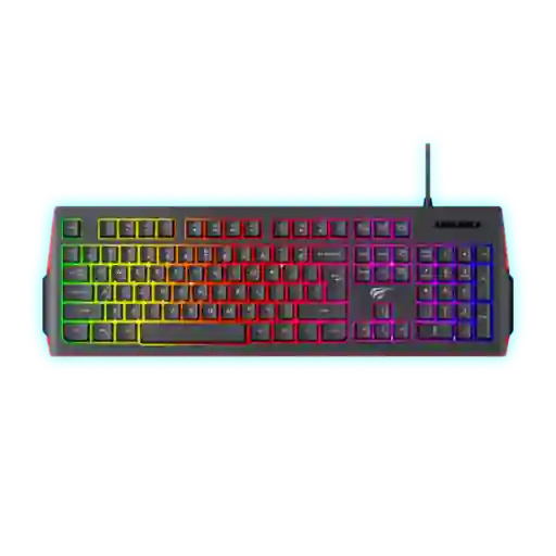 Teclado Tipo Gamer Retro Iluminado Havit Kb866l / Color Negro / Tamaño Completo