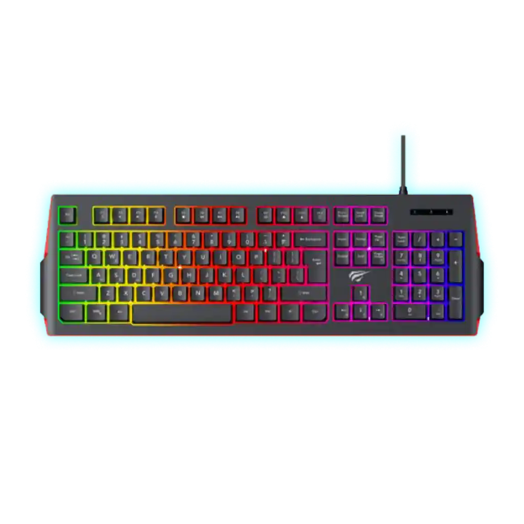 Teclado Tipo Gamer Retro Iluminado Havit Kb866l / Color Negro / Tamaño Completo