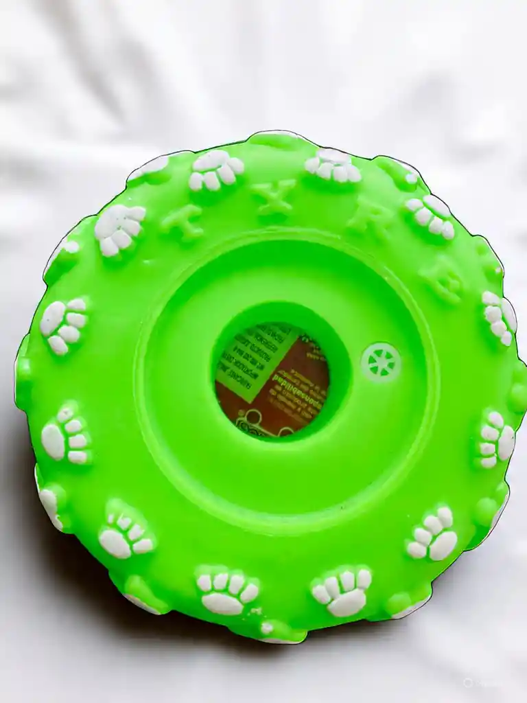 Juguete Masticable En Plastico Suave Con Sonido Para Mascota En Forma De Neumatico Para Perros Y Gatos