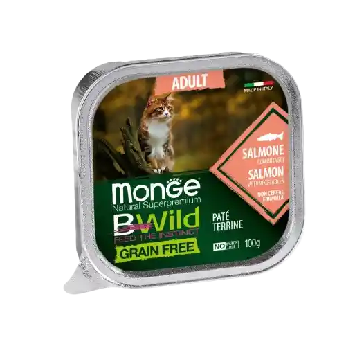 Monge Alimento Húmedo Bwild Cat Salmon Vegetable - 100 G
