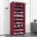 Zapatero Organizador 10 Niveles Cubierta Enrollable Antipolvo Vino Tinto