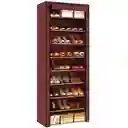 Zapatero Organizador 10 Niveles Cubierta Enrollable Antipolvo Vino Tinto