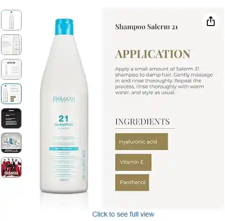Salerm 21 Shampoo 1000 Ml – Hidratación Y Suavidad Profunda Para Todo Tipo De Cabello