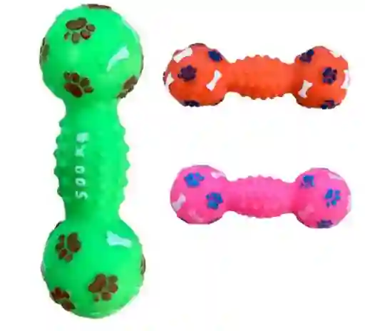 Juguete Masticable En Plastico Suave Con Sonido Para Mascota En Forma De Pesa Para Perros Y Gatos