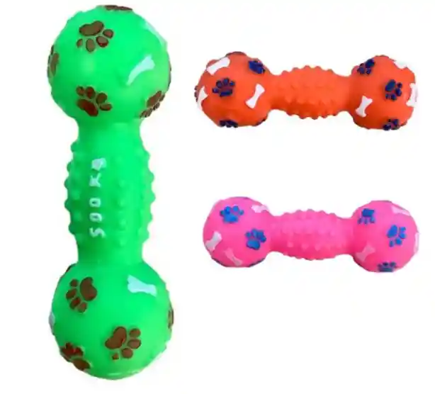 Juguete Masticable En Plastico Suave Con Sonido Para Mascota En Forma De Pesa Para Perros Y Gatos