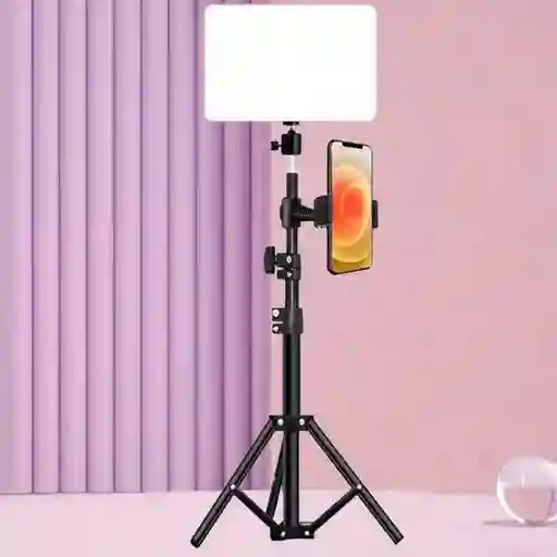 Luz De Panel Led Con Soporte O Tripode De Hierro Ajustable Hasta 1.1m Kit Creadores De Contenido