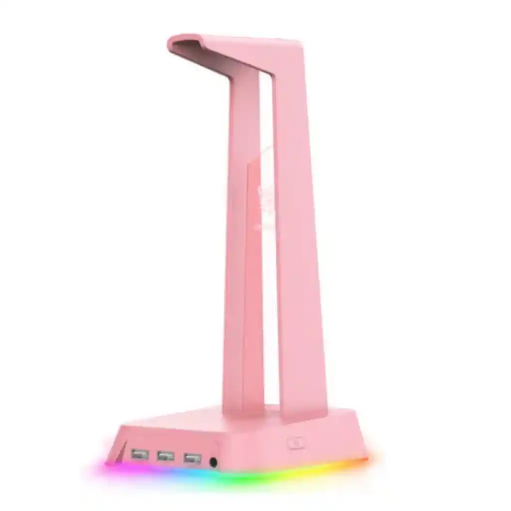 Soporte Para Audifonos Onikuma St2 Rosa Con Multipuerto Usb