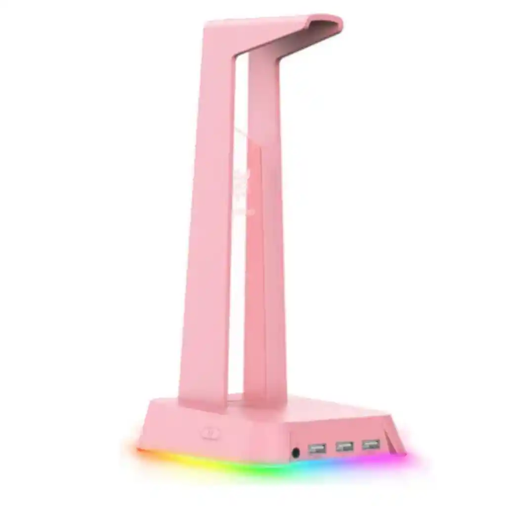 Soporte Para Audifonos Onikuma St2 Rosa Con Multipuerto Usb