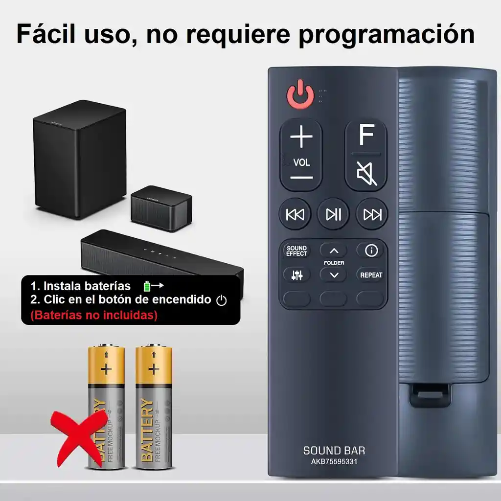 Control Remoto Para Barra De Sonido Lg Akb75595331, Soundbar