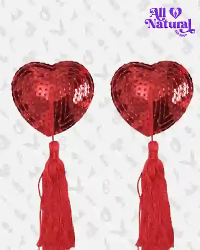 Pezoneras Sexys De Corazón Con Lentejuelas Y Flecos Burlesque Tapapezones
