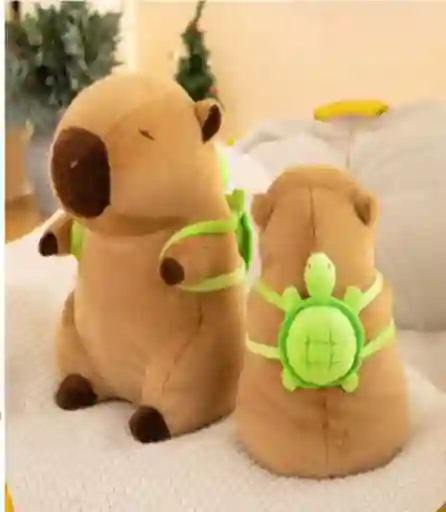 Capibara Con Maleta De Tortuga (peluche Con Cobija)