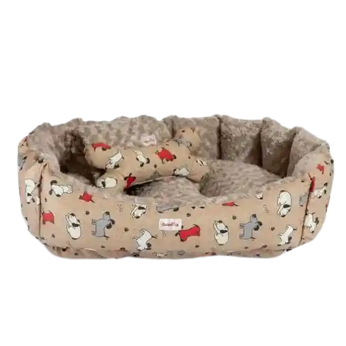 Guamba Combo Cama Pecky Beige Para Perro - S