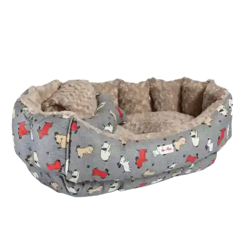 Guamba Combo Cama Pecky Gris Para Perro - S