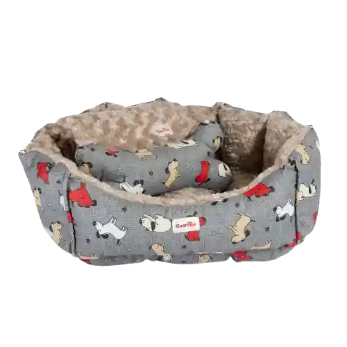 Guamba Combo Cama Pecky Gris Para Perro - S