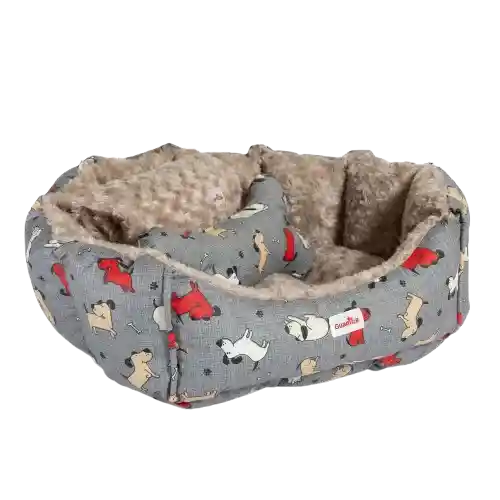 Guamba Combo Cama Pecky Gris Para Perro - S