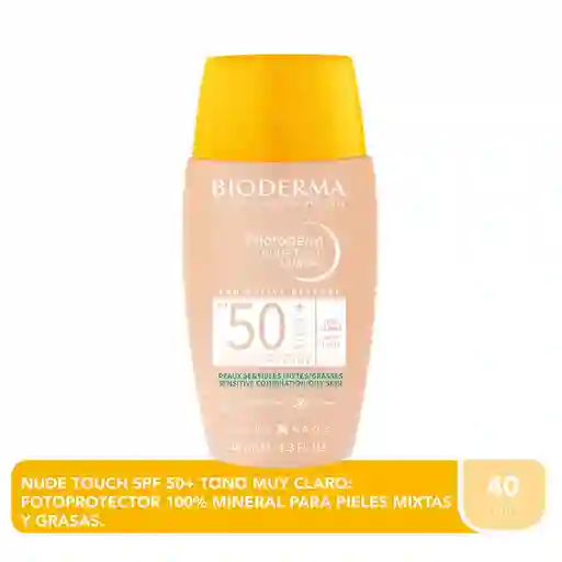 Bioderma Photoderm Nude Touch Tres Claire Spf 50+ Protector Solar Para Piel Mixta A Grasa 40ml