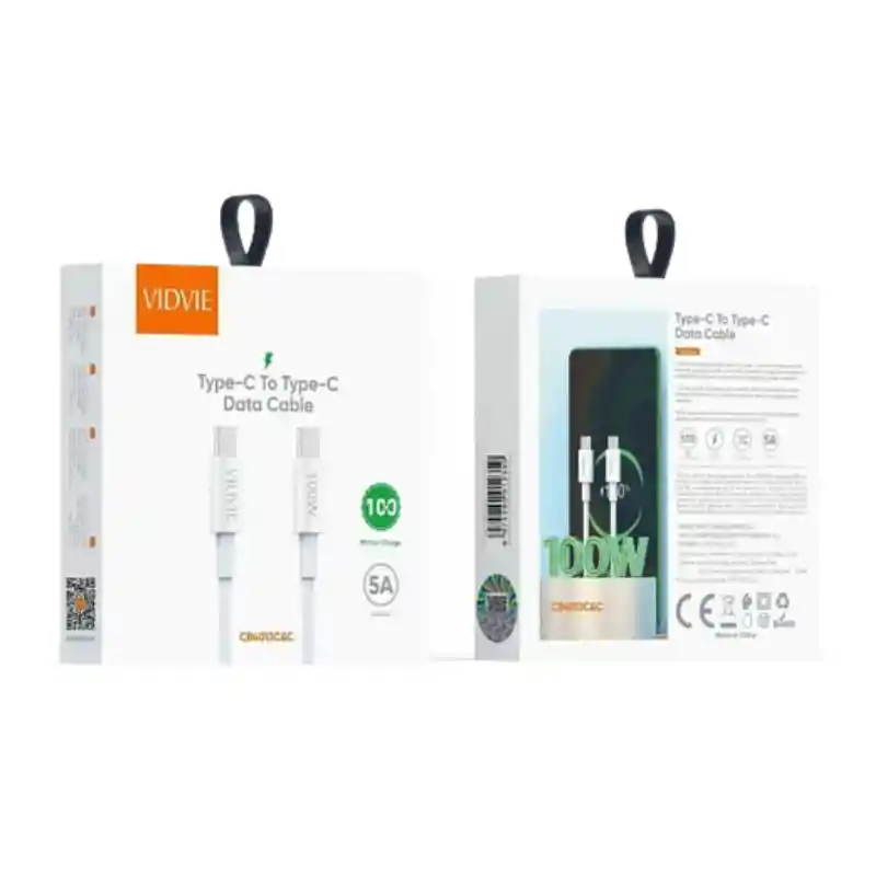 Cable Tipo C A Tipo C Vidvie 100w – Carga Rápida Y Segura
