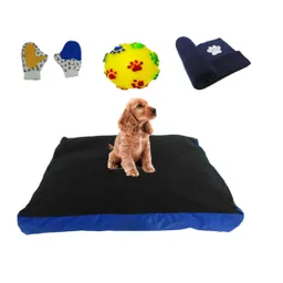 Colchon Lavable Mediano Mas Cobija Mediana Mas Juguete Mas Guante Azul Oscuro