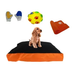 Colchon Lavable Mediano Mas Cobija Mediana Mas Juguete Mas Guante Naranja