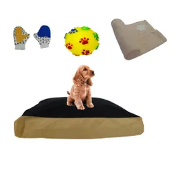 Colchon Lavable Mediano Mas Cobija Mediana Mas Juguete Mas Guante Beige