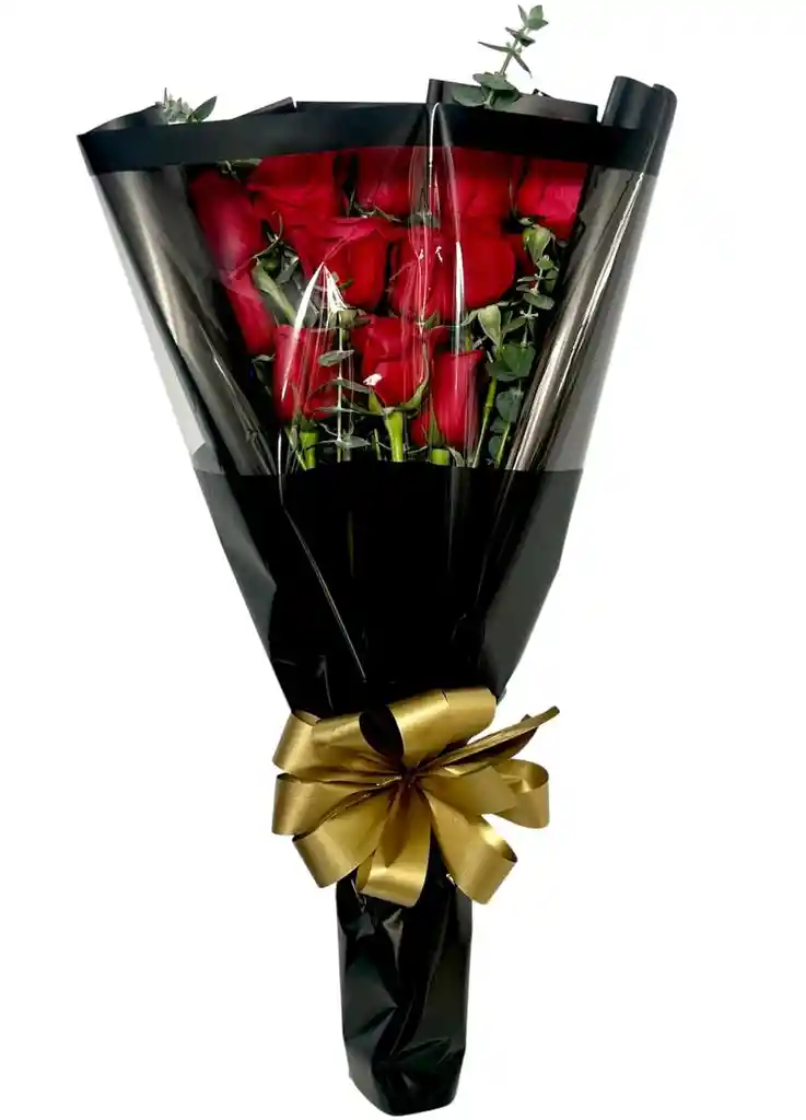 Bouquet Lujo 12 Rosas Rojas