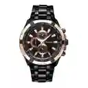 Reloj Análogo Curren Original Kre02012001 Para Hombre Acero Color Negro-oro Rosa