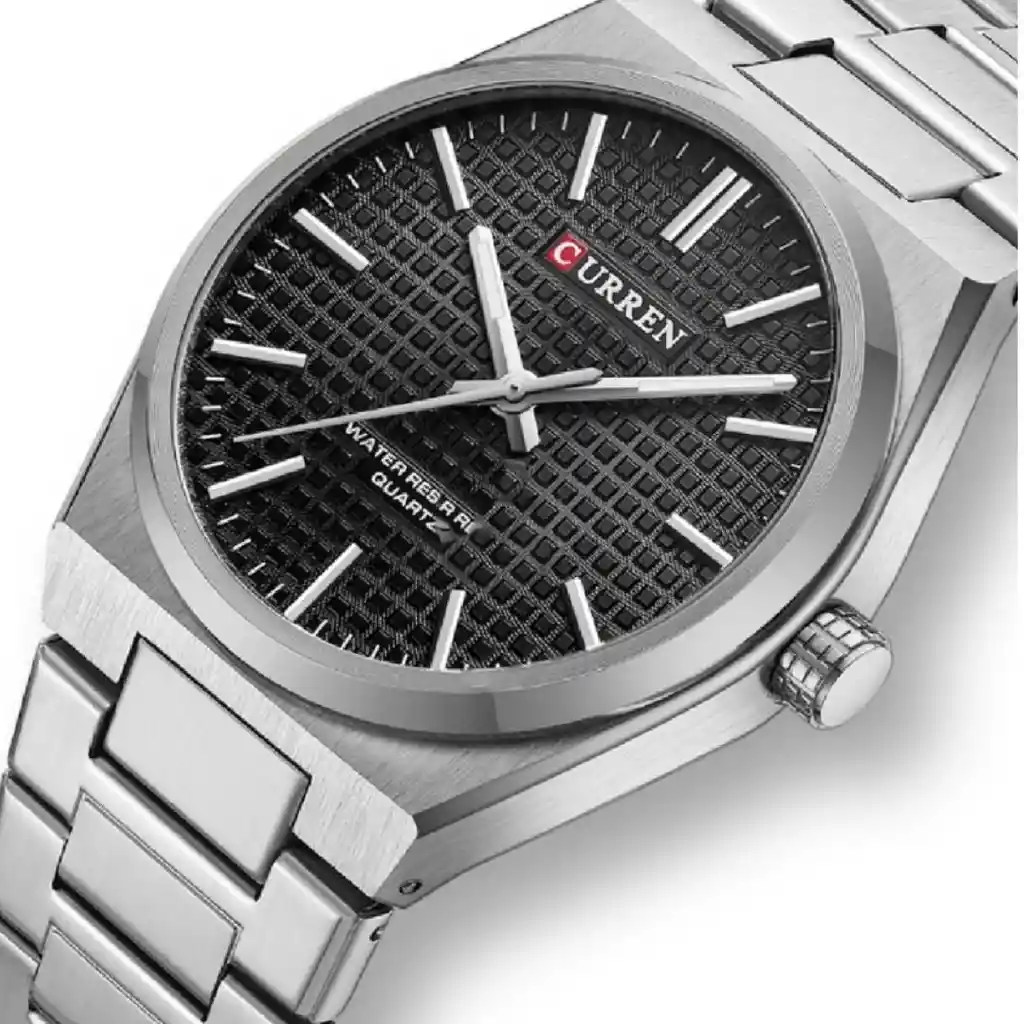 Reloj Análogo Curren Original Kred8303 Para Hombre Acero Color Plateado