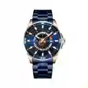 Reloj Análogo Curren Original Krec7803 Para Hombre Acero Color Azul Y Dorado