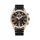 Reloj Análogo Curren Original Kreb562001para Hombre Acero Color Negro-oro Rosa