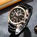 Reloj Análogo Curren Original Kreb562001para Hombre Acero Color Negro-oro Rosa