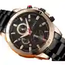 Reloj Análogo Curren Original Kreb562001para Hombre Acero Color Negro-oro Rosa