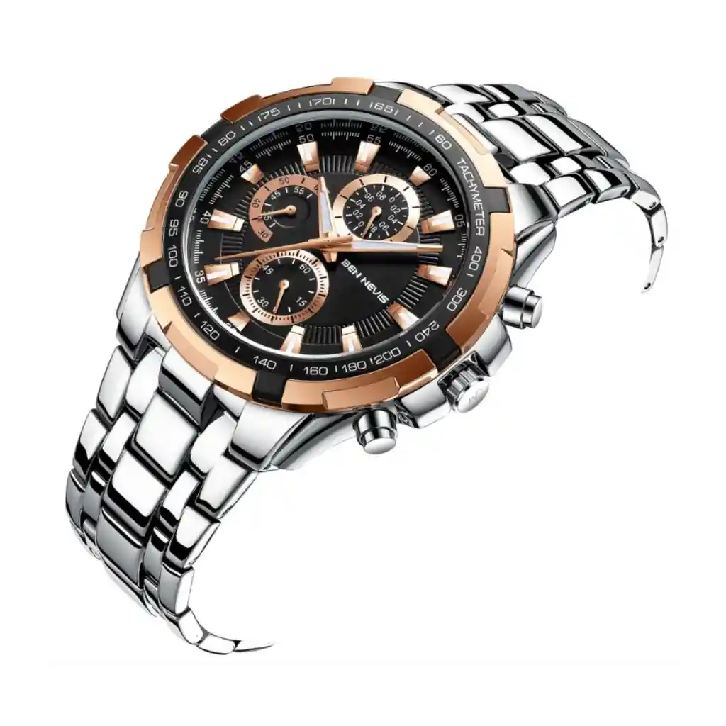 Reloj Análogo Curren Original Kre02192001 Hombre Acero Color Plateado-oro Rosa