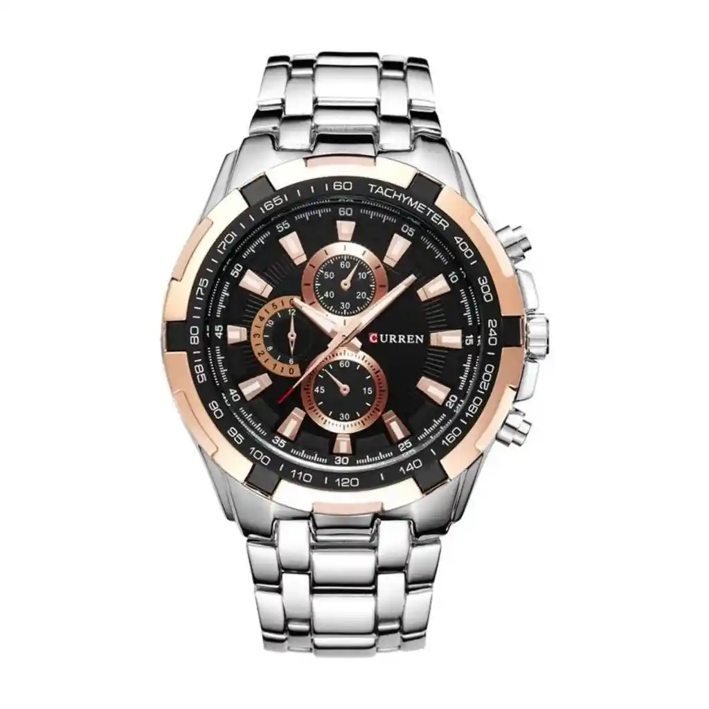 Reloj Análogo Curren Original Kre02192001 Hombre Acero Color Plateado-oro Rosa