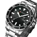 Reloj Análogo Curren Original Kred17190119 Para Hombre Acero Color Plata Y Negro