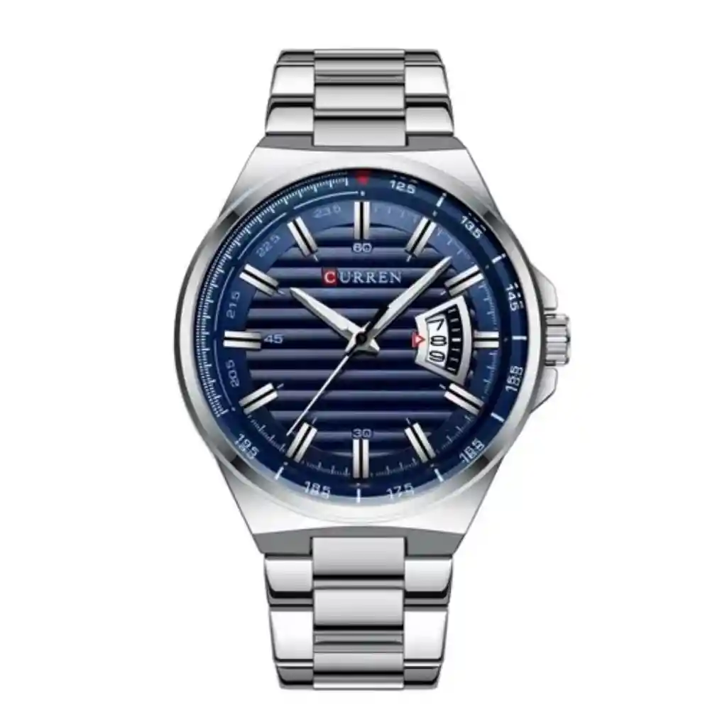 Reloj Análogo Curren Original Kred011903 Para Hombre Acero Color Plateado
