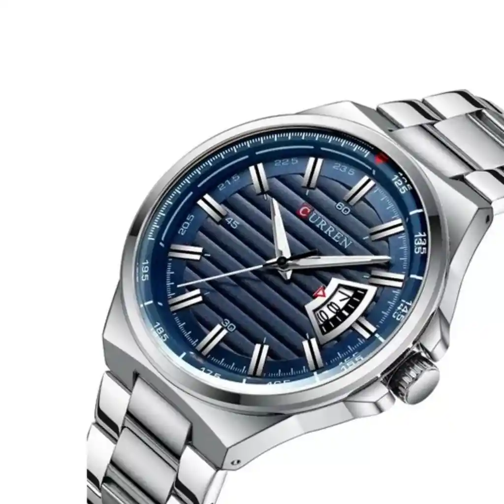 Reloj Análogo Curren Original Kred011903 Para Hombre Acero Color Plateado