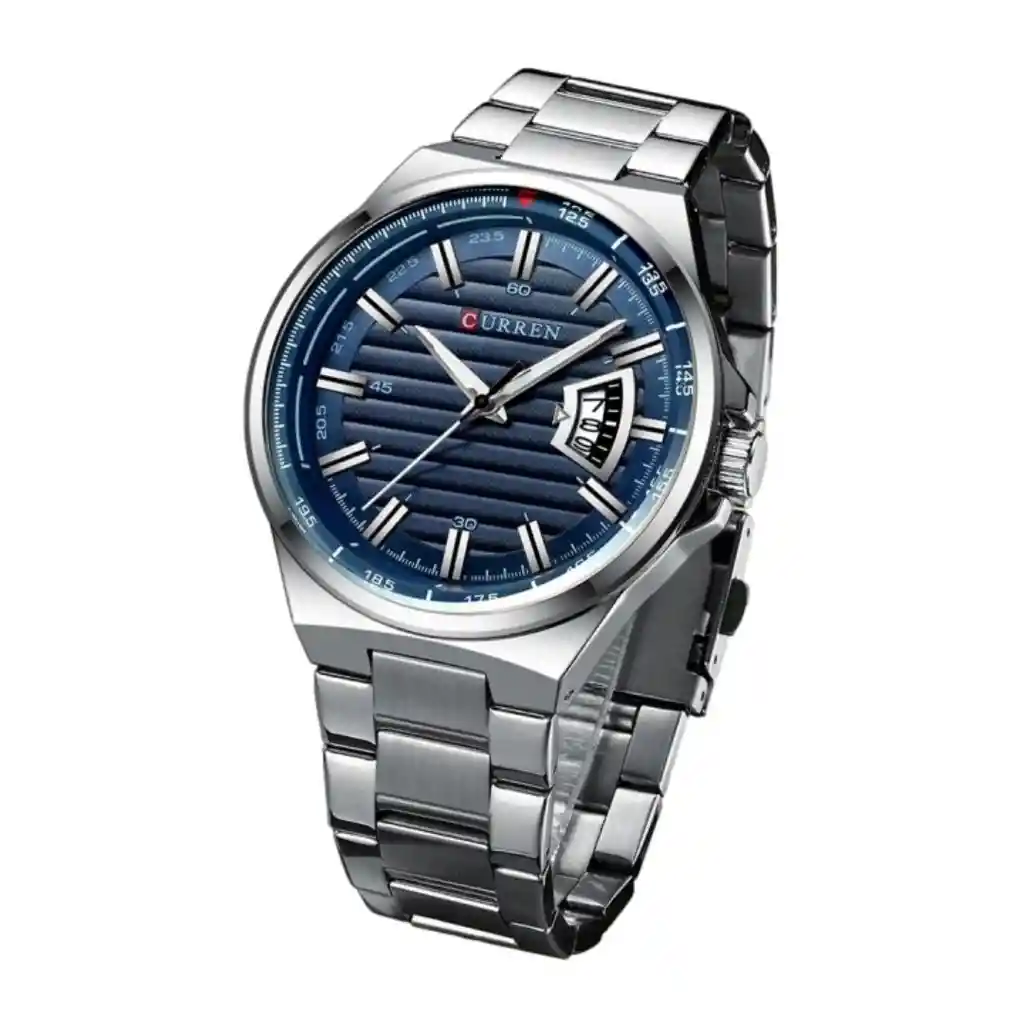 Reloj Análogo Curren Original Kred011903 Para Hombre Acero Color Plateado