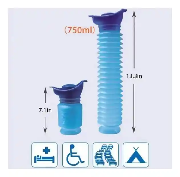 Orinal Personal Plegable Portátil Viajes Hombres Y Mujeres