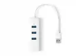 Adaptador Usb 2en1 Con Hub De 3 Puertos De Usb 3.0 Y Adaptador Rj45