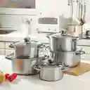 10 Piezas De Juego De Cocina De Acero Inoxidable, Adecuado Para Hornos De Inducción, Ideal Para Cocinar En Casa Y En Restaurantes De Manera Saludable.