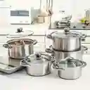 10 Piezas De Juego De Cocina De Acero Inoxidable, Adecuado Para Hornos De Inducción, Ideal Para Cocinar En Casa Y En Restaurantes De Manera Saludable.