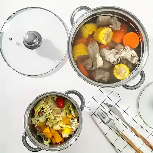 10 Piezas De Juego De Cocina De Acero Inoxidable, Adecuado Para Hornos De Inducción, Ideal Para Cocinar En Casa Y En Restaurantes De Manera Saludable.