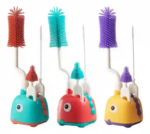 Kit 4 Piezas Lava Teteros Cepillo Silicona Biberones Botellas