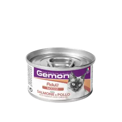 Gemon Alimento Húmedo Mousse Adult Salmon Chicken Para Gato - 85 G