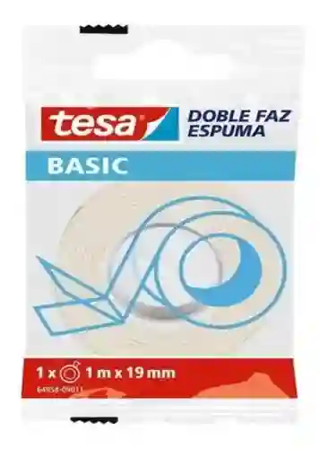 Cinta De Espuma Doble Faz 19 Mm X 1 Metro Tesa