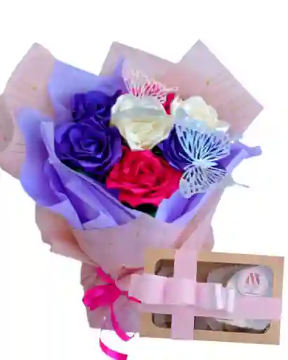 Ramo De Flores Y Chocolates Unicornio Eterno