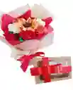 Ramo De Girasol Y Rosas Radiante Eterno Con Chocolates