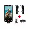 Microfonos Inalambricos De Solapa 2 En 1 Recargables Para Iphone O Tipo C
