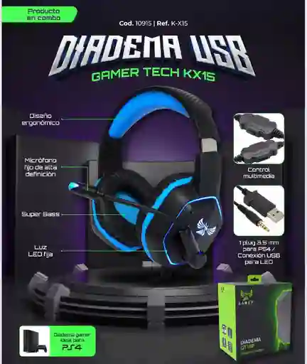 Diadema Gamers Usb 7.1 Ps4